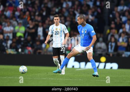 Giovani Lo Celso (Argentina) during the Uefa Champions League match between  Italy 0-3 Argentina at Wembley Stadium on June 1, 2022 in London, England.  Credit: Maurizio Borsari/AFLO/Alamy Live News Stock Photo - Alamy