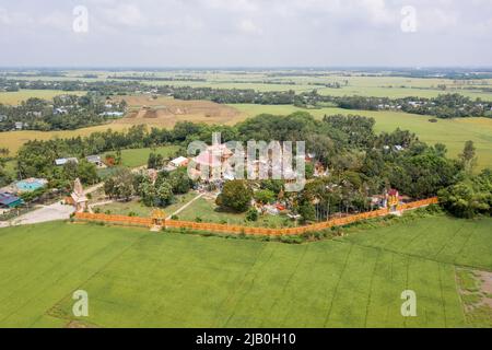 Aerial view of the campus of Khmer temple Bung Coc, Soc Trang, Viet Nam Stock Photo