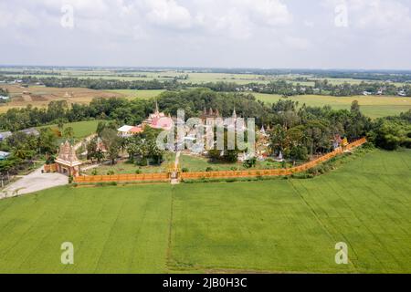 Aerial view of the campus of Khmer temple Bung Coc, Soc Trang, Viet Nam Stock Photo