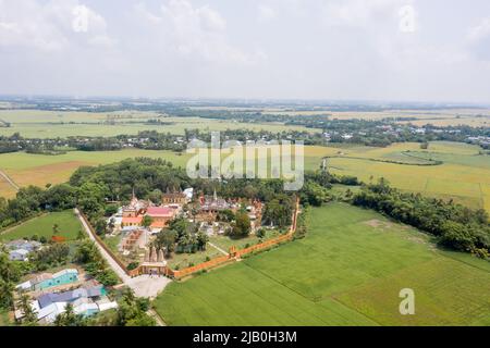 Aerial view of the campus of Khmer temple Bung Coc, Soc Trang, Viet Nam Stock Photo