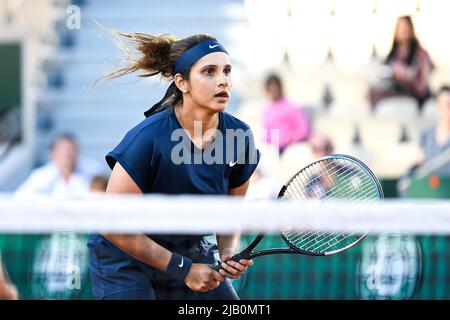 Paris, France. 31st May, 2022. Sania Mirza of India during the French Open, Grand Slam tennis tournament on May 31, 2022 at Roland-Garros stadium in Paris, France - Credit: Victor Joly/Alamy Live News Stock Photo