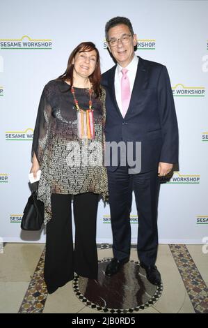 New York, USA. 01st June, 2022. (L-R) Myriam Alchanati and Dr. Albert Bourla, Chief Executive Officer of Pfizer, attend the 2022 Sesame Workshop Benefit Gala at Cipriani 42nd Street, New York, NY, June 1, 2022. (Photo by Anthony Behar/Sipa USA) Credit: Sipa USA/Alamy Live News Stock Photo