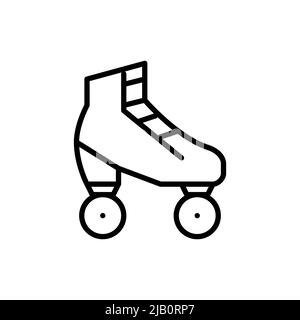 Retro roller skates icon. Pixel perfect, editable stroke Stock Vector