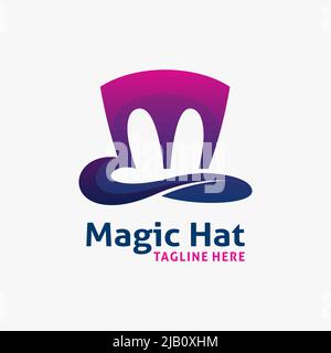 Magic hat logo design Stock Vector