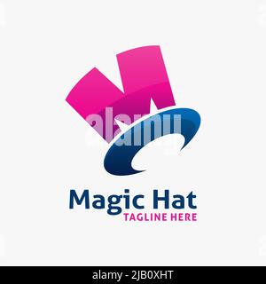 Magic hat logo design Stock Vector