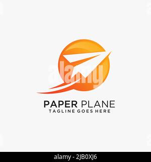 Paper plane logo design Stock Vector