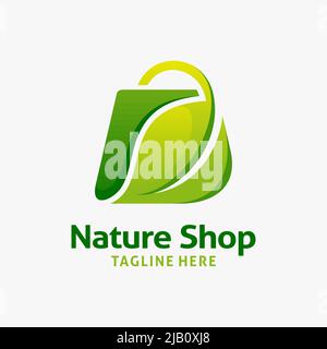Nature shop logo design Stock Vector