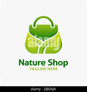 Nature shop logo design Stock Vector