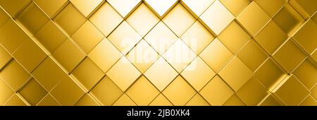 Gold metallic honeycomb and hexagon background pattern. 3d rendering Stock Photo