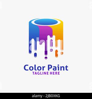 Color paint logo design Stock Vector