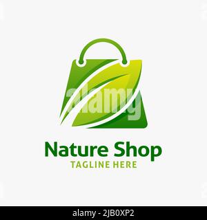 Nature shop logo design Stock Vector