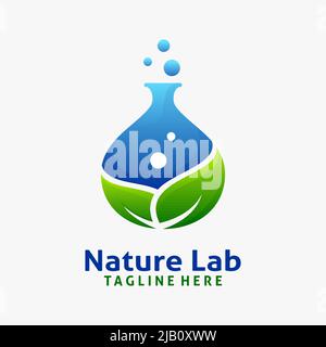 Nature science lab logo design Stock Vector