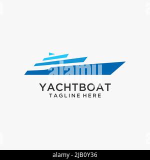 Yacht ship logo design Stock Vector