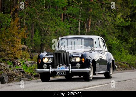 Rolls Royce Silver Cloud III year 1965 on Ascension Day vintage car rally by AHS ry, road 104, Fiskars, Finland. May 26, 2022. Stock Photo