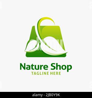 Nature shop logo design Stock Vector