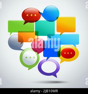 Abstract speech bubbles for infographics and presentation concept vector illustration Stock Vector