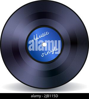 vector white paper LP vinyl record blank label sleeve cover mock up ...