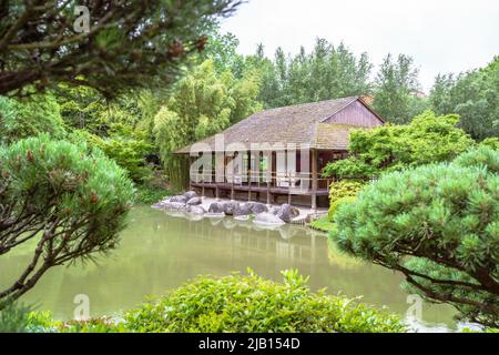 Toulouse, France. May 23, 2022. Jardin Japonais Pierre Baudis built in 1981. It is located inside the Compans-Caffarelli park Stock Photo