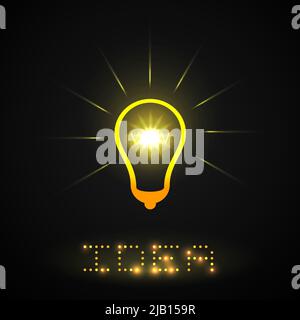 Idea lightbulb digital concept yellow vector illustration Stock Vector