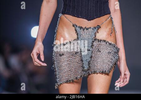 Sao Paulo, Brazil. 1st Jun 2022. Model during the Ponto Firme Project at  Sao Paulo Fashion Week (SPFW) at Senac Lapa Faustolo in Sao Paulo. (Photo:  Vanessa Carvalho/Brazil Photo Press) Credit: Brazil