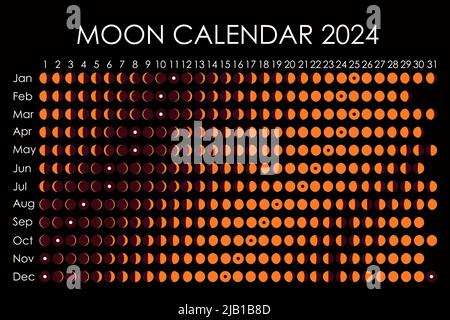 2024 Moon calendar. Astrological calendar design. planner. Place for