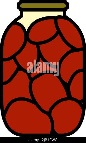 Canned Tomatoes Icon. Editable Bold Outline With Color Fill Design. Vector Illustration. Stock Vector