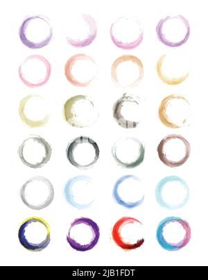Set of Rainbow colors watercolor paint. Stain artistic vector used as being an element in the decorative design of festival background, poster, card, Stock Vector