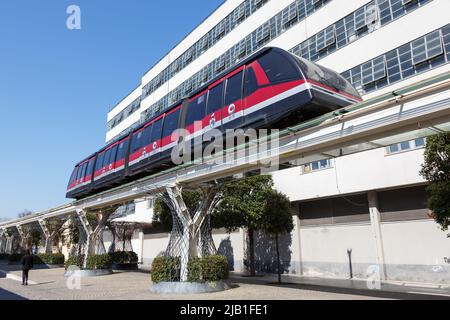 Venice, Italy - March 20, 2022: People Mover Venezia at Piazzale Roma public transport in Venice, Italy. Stock Photo