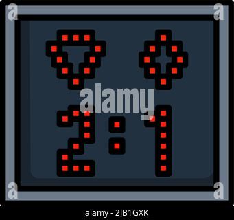 Icon Of Football Scoreboard. Editable Bold Outline With Color Fill Design. Vector Illustration. Stock Vector
