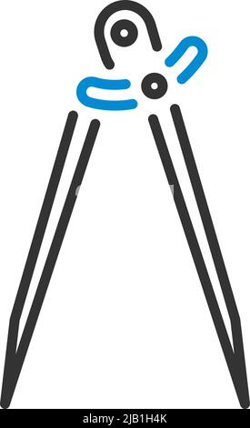 Compasses Icon. Editable Bold Outline With Color Fill Design. Vector Illustration. Stock Vector