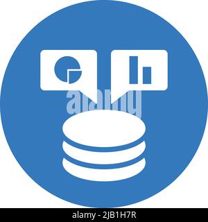Analytics, server, big data icon. Using in print, web, design projects or any type of commercial purposes. Stock Vector