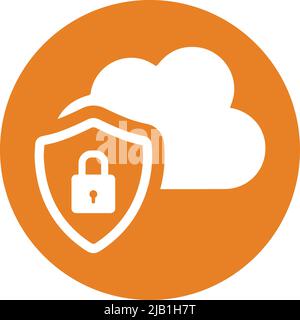 Cloud, lock, secure icon. Editable Vector EPS. Meticulously design and Well organized simple vector. Stock Vector