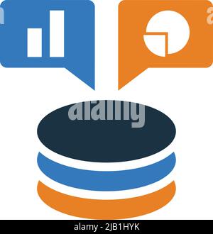 Analytics, server, big data icon. Using in print, web, design projects or any type of commercial purposes. Stock Vector
