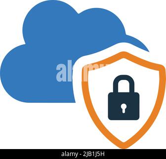 Cloud, lock, secure icon. Editable Vector EPS. Meticulously design and Well organized simple vector. Stock Vector