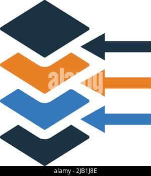 Cdn, layers, big data icon. Editable Vector EPS. Meticulously design and Well organized simple vector. Stock Vector