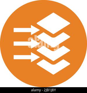 Cdn, layers, big data icon. Editable Vector EPS. Meticulously design and Well organized simple vector. Stock Vector