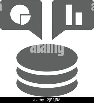 Analytics, server, big data icon. Using in print, web, design projects or any type of commercial purposes. Stock Vector