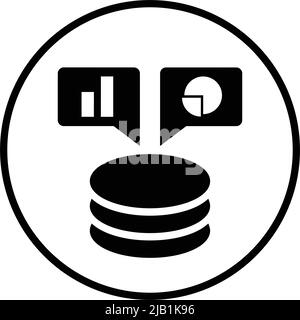 Analytics, server, big data icon. Using in print, web, design projects or any type of commercial purposes. Stock Vector