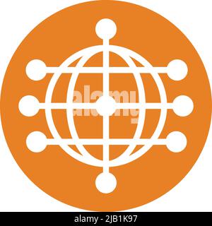Cdn, global, network icon. Editable Vector EPS. Meticulously design and Well organized simple vector. Stock Vector