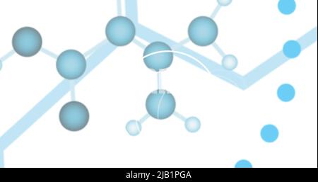 Image of scientific data processing over dna strand spinning Stock Photo