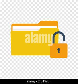 Folder lock icon flat style Stock Vector