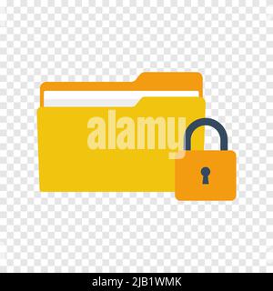 Folder lock icon flat style Stock Vector
