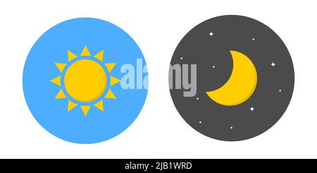 Day and night icon symbol set Stock Vector