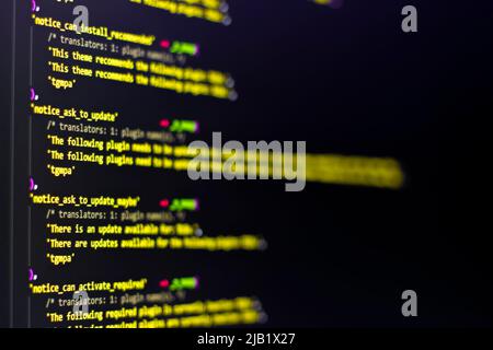 Wordpress plugin code. Can be used as a banner Stock Photo