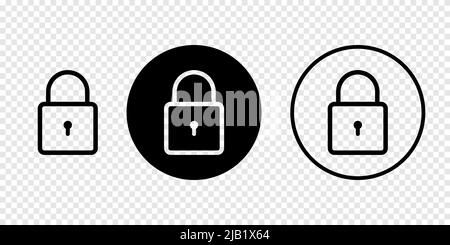 Lock icons isolated on transparent background Stock Vector