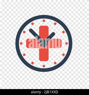 Time medicine cross icon symbol Stock Vector