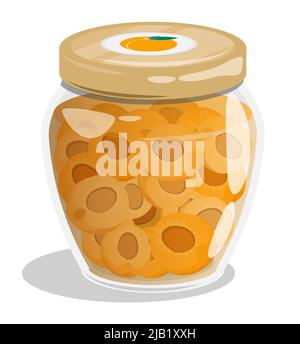 https://l450v.alamy.com/450v/2jb1xxh/packaged-jar-of-apricot-jam-or-compote-canned-peach-slices-in-sweet-sugar-syrup-cartoon-vector-isolated-on-white-background-2jb1xxh.jpg