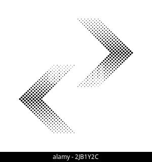 Halftone arrows left and right Stock Vector