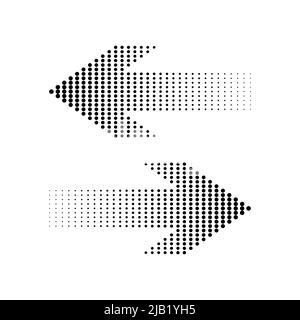 Halftone arrows left and right Stock Vector