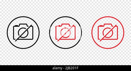 No photo icon set on a transparent background Stock Vector
